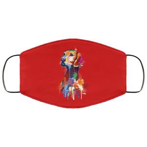 Hand painted vizsla human Face Mask