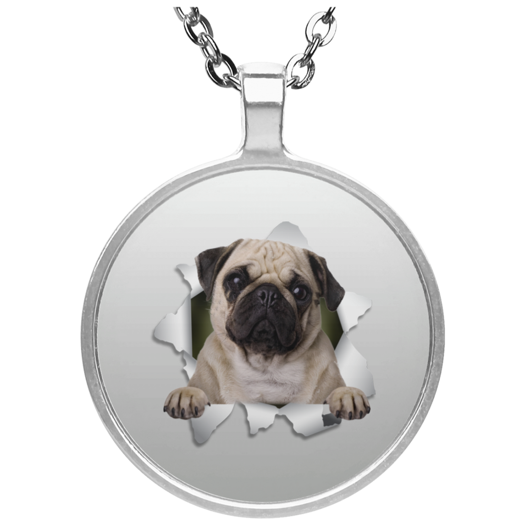 PUG 3D Circle Necklace