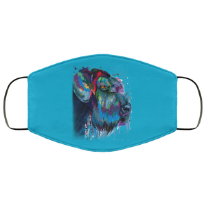 Hand painted Schnauzer human Face Mask