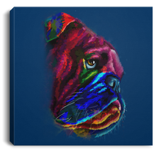 Load image into Gallery viewer, Hand Painted Bull Dog Square Canvas .75in Frame