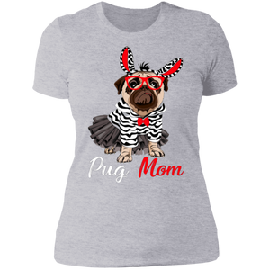 PUG MOM Ladies' Boyfriend T-Shirt