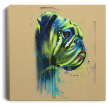 Load image into Gallery viewer, Hand Painted Bull Dog Square Canvas .75in Frame