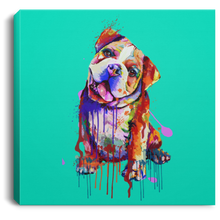 Load image into Gallery viewer, Hand Painted Bull Dog Square Canvas .75in Frame
