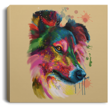 Load image into Gallery viewer, Hand Painted Sheltie Square Canvas .75in Frame