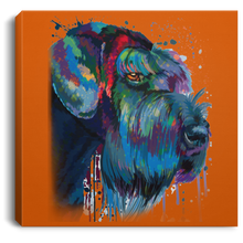 Load image into Gallery viewer, Hand Painted Schnauzer Square Canvas .75in Frame