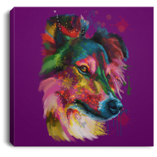 Load image into Gallery viewer, Hand Painted Sheltie Square Canvas .75in Frame
