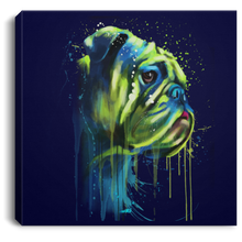 Load image into Gallery viewer, Hand Painted Bull Dog Square Canvas .75in Frame