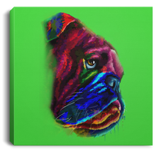 Load image into Gallery viewer, Hand Painted Bull Dog Square Canvas .75in Frame