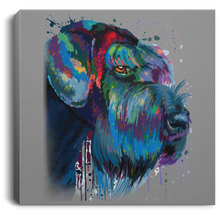 Load image into Gallery viewer, Hand Painted Schnauzer Square Canvas .75in Frame
