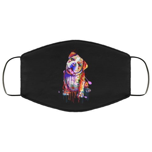 Hand painted Bull Dog human Face Mask