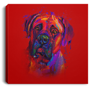 Hand Painted Bullmastiff Square Canvas .75in Frame