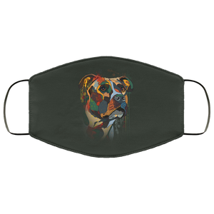 Hand painted pitbull human Face Mask