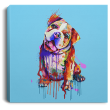 Load image into Gallery viewer, Hand Painted Bull Dog Square Canvas .75in Frame