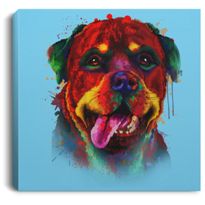 Hand Painted Rottweiler Square Canvas .75in Frame