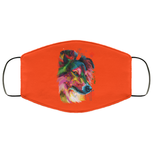 Hand painted sheltie human Face Mask