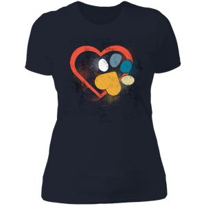 RETRO LOVE HEART PAWLadies' Boyfriend T-Shirt
