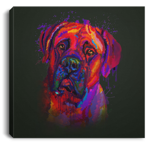 Hand Painted Bullmastiff Square Canvas .75in Frame