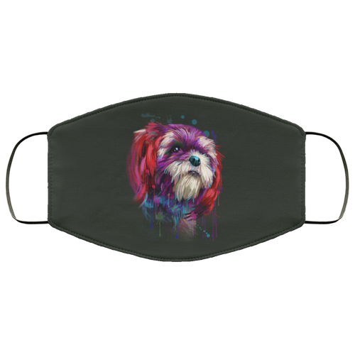 Hand painted Shih Tzu human Face Mask