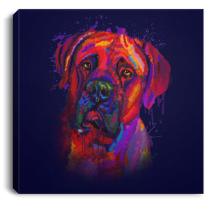 Hand Painted Bullmastiff Square Canvas .75in Frame