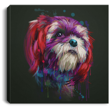 Load image into Gallery viewer, Hand Painted Shih Tzu Square Canvas .75in Frame