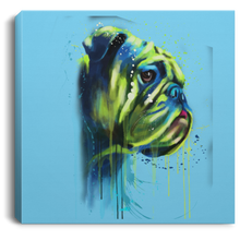 Load image into Gallery viewer, Hand Painted Bull Dog Square Canvas .75in Frame