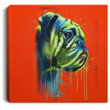 Load image into Gallery viewer, Hand Painted Bull Dog Square Canvas .75in Frame