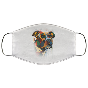 Hand painted pitbull human Face Mask