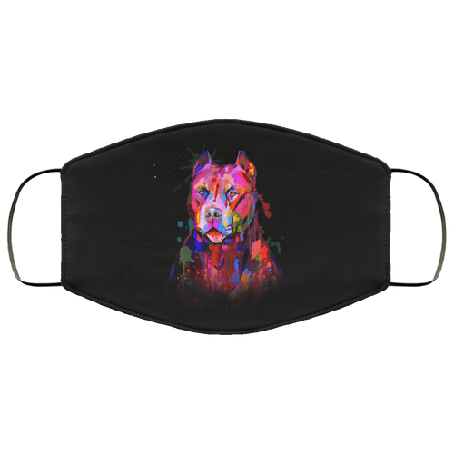 Hand painted pitbull human Face Mask