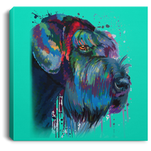 Load image into Gallery viewer, Hand Painted Schnauzer Square Canvas .75in Frame