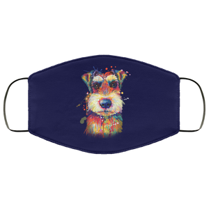 Hand painted Schnauzer human Face Mask