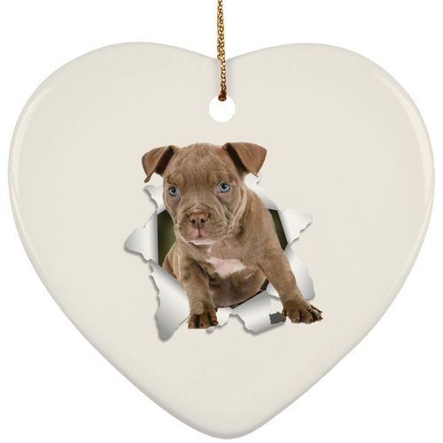 PITBULL 3D Ceramic Heart Ornament
