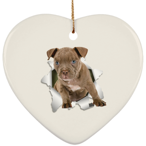 PITBULL 3D Ceramic Heart Ornament