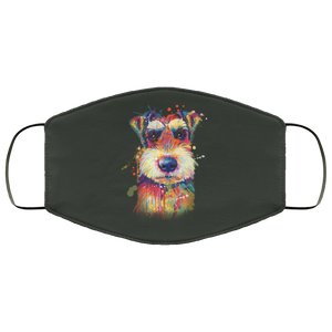 Hand painted Schnauzer human Face Mask
