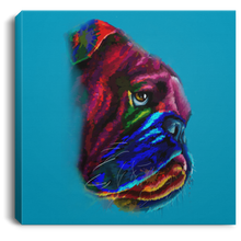 Load image into Gallery viewer, Hand Painted Bull Dog Square Canvas .75in Frame