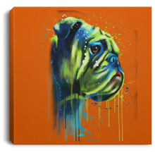 Load image into Gallery viewer, Hand Painted Bull Dog Square Canvas .75in Frame