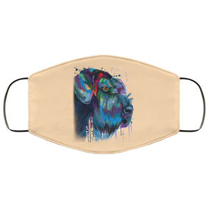 Hand painted Schnauzer human Face Mask