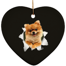 Load image into Gallery viewer, POMERANIAN 3D Ceramic Heart Ornament