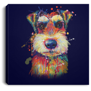 Hand Painted Schnauzer Square Canvas .75in Frame