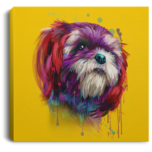 Hand Painted Shih Tzu Square Canvas .75in Frame