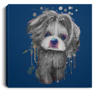 Hand Painted Shih Tzu Square Canvas .75in Frame