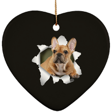 Load image into Gallery viewer, FRENCH BULLDOG 3D Ceramic Heart Ornament