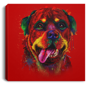 Hand Painted Rottweiler Square Canvas .75in Frame