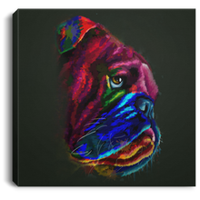 Load image into Gallery viewer, Hand Painted Bull Dog Square Canvas .75in Frame