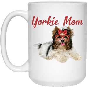 YORKIE MOM 15 oz. White Mug