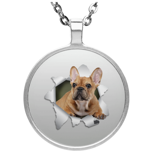 FRENCH BULLDOG 3D Circle Necklace