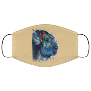 Hand painted Schnauzer human Face Mask