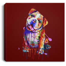 Load image into Gallery viewer, Hand Painted Bull Dog Square Canvas .75in Frame