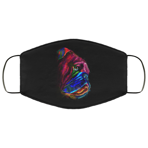 Hand painted Bull Dog human Face Mask