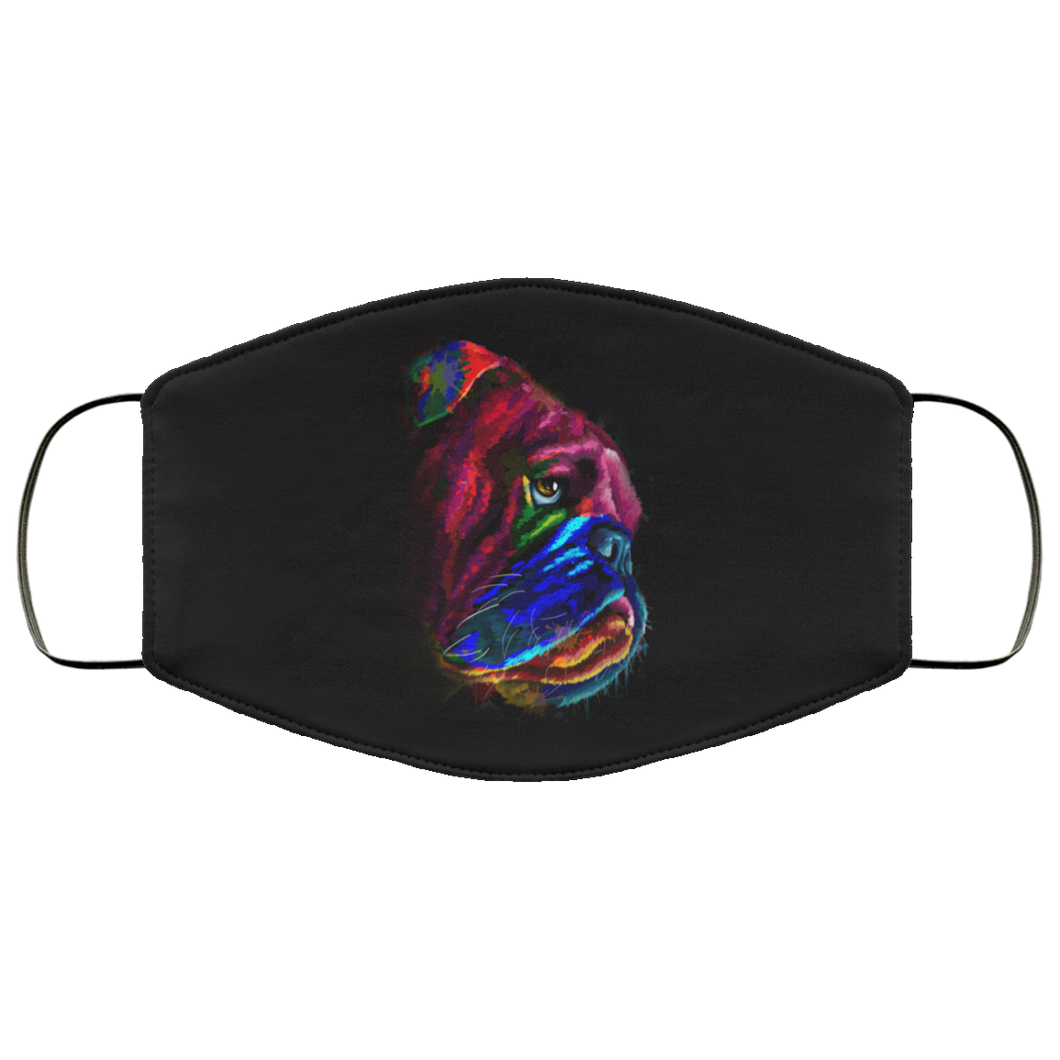 Hand painted Bull Dog human Face Mask