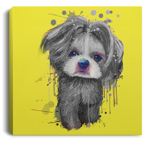 Hand Painted Shih Tzu Square Canvas .75in Frame
